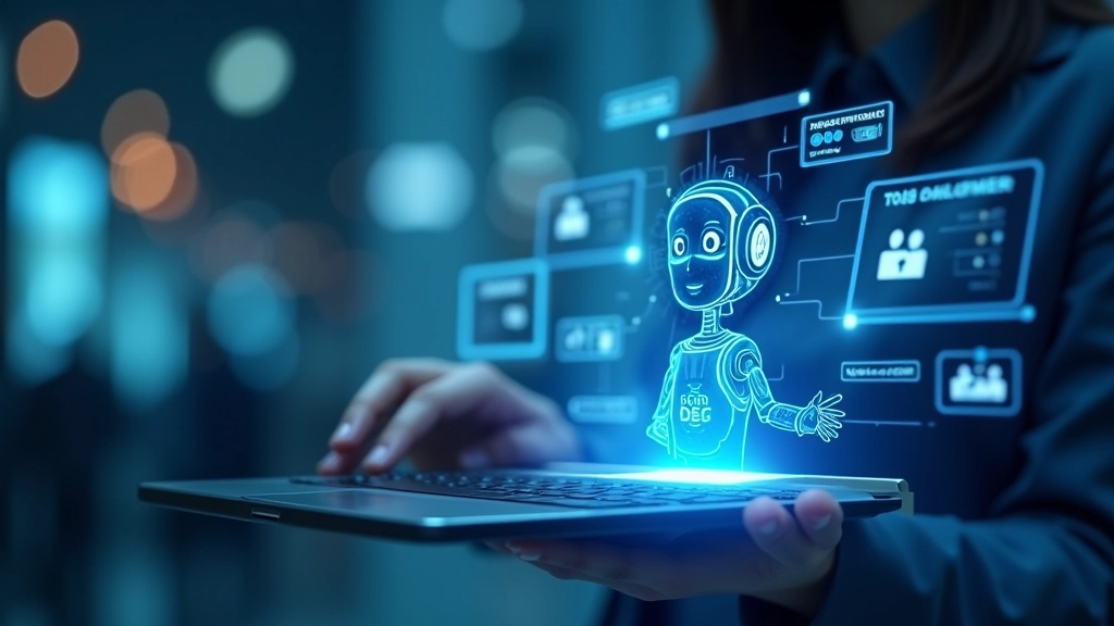 Chatbot arayüzü müşteri sohbeti, modern tasarım, mavi ve beyaz renkler